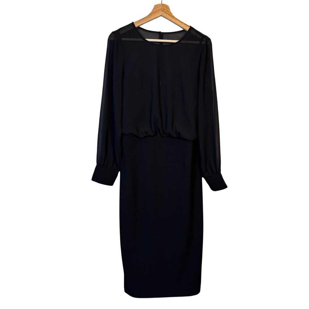 Dress The Population Pilar Midi Dress Size Large Black Special Occasion Formal - Picture 2 of 12